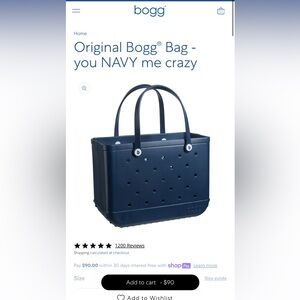 Large Navy Bogg Bag